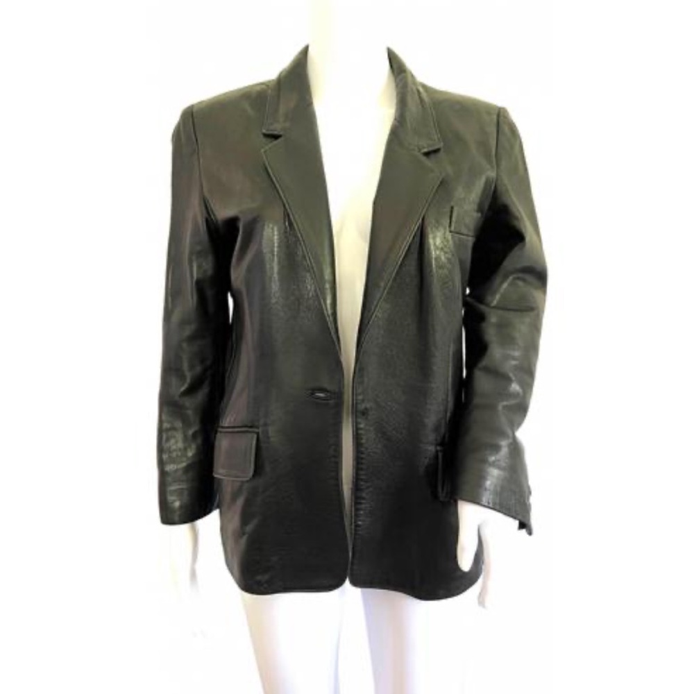 Saks Fifth Avenue - Black Leather Blazer